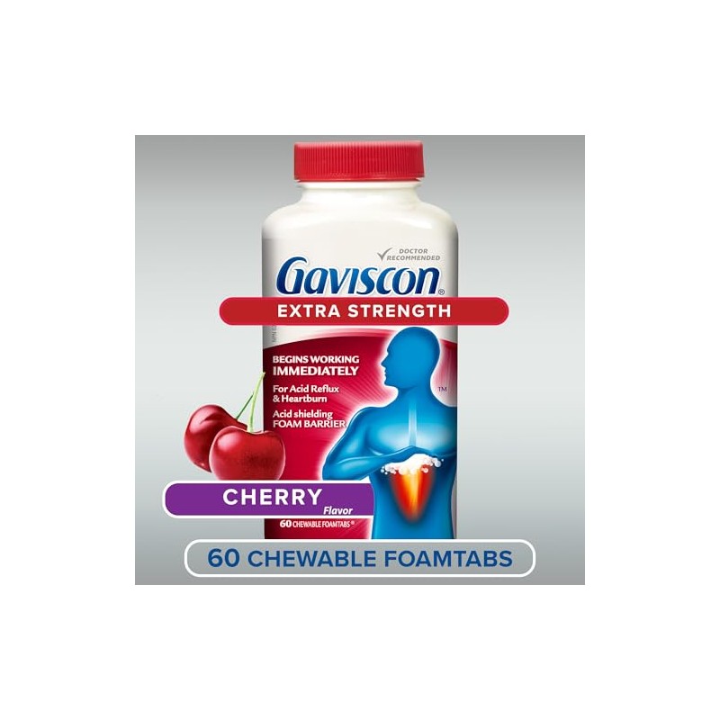 Gaviscon Extra Strength Cherry Count Chewable Foamtabs