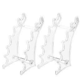 FOMIYES Transparent Acrylic Pen Holder for Desk, 2Pcs Eyeliner Eyebrow Pencil Display Rack, Office Writing Pens Organizer, Arc-Shaped Makeup Stand