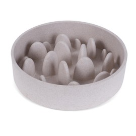 Fuzzl Bamboo Slow Feeder Bowl - Stone 21cm - 1.4L Eco-Friendly, Antibacteiral, Durable, Non-Toxic Dog Bowls - Versatile Dog Water Bowl for Hydration, Feeding - Ideal for Medium and Large Dogs