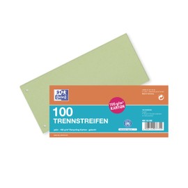Oxford 100 x Green Paper Dividers Punched 190gsm