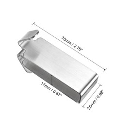 uxcell Shower Door Hooks, 2Pcs 70mm/3" Stainless Steel Bathroom Hanger, Double Sided Towel Hooks Over Bathroom for 0.67(17mm) Frameless Glass Shower Door (Silver)