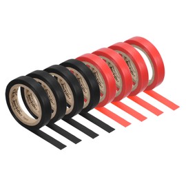 PATIKIL 26Ft Grip Finishing Tape, 8 Pack PVC Racquet Finishing Tapes Racket Accessories Sticky Seal for Tennis Badminton, Black/Red