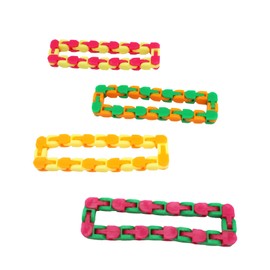 Snap and Click Fidget Toys – Fun Twist and Shape Puzzle Toys for Kids and Adults – Provides Sensory Relief and is a Great Party Favor – 24 Links Per Toy, 10.75 Inches – Set of 4