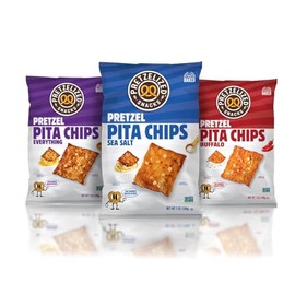 PRETZELIZED SNACKS PRETZELIZED Pretzel Pita Chips, Variety Pack, Sea Salt, Everything, Buffalo, 7oz Bag (Pack of 3)