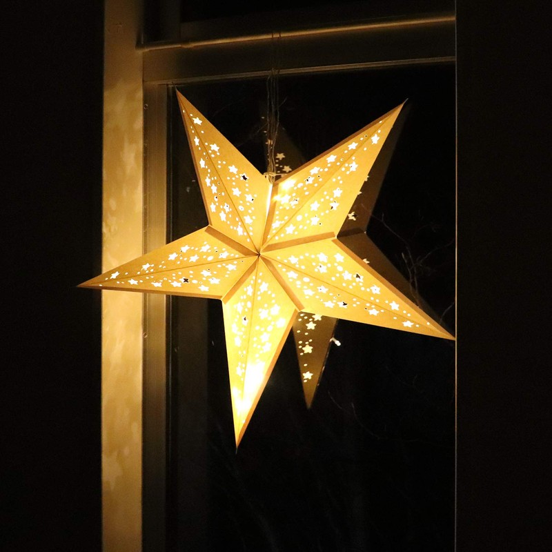 Sunny day fabric Star Shaped Paper Lamp Shade Advent Star