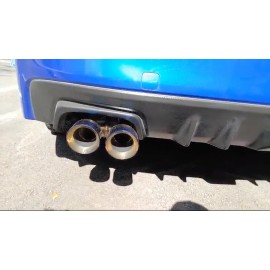 Papi Noah Blue Stainless Steel QUAD 4" Out 2.5" Inlet 9" Long Dual Wall Exhaust Tips NEW