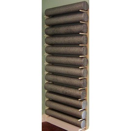Classy Wood Foam Roller & Yoga Mat Storage Rack. Holds 4, 8, 12 etc. Modular (Sold by The Pairs and no. of Pairs You get Determines no. of mats/Rollers You Hold). Easy Wall Mount & Hardware.