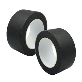 ChasCoCo Masking Tape, Set of 2, Duct Tape, Colorful Masking Tape, Solid Color, Paper Tape, for Crafts, Painting, Cureing, DIY, 0.6 x 5.1 ft (15 mm x 13 m), Black