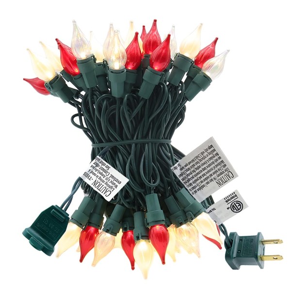 Christmas Lights Outdoor C3 Flame Lights 50 LED Plug in