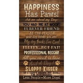 Timeless Treasures 24" X 44" Panel Happiness Has Paws Dogs Pets Brown Cotton Fabric Panel (D758.61)