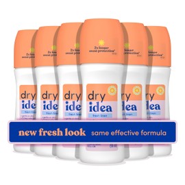 Dry Idea Fresh Linen Scent Roll On Deodorant & Antiperspirant for Women - Gentle on Sensitive Skin, 2X Longer Sweat Protection, 72Hr Sweat & Odor Protection, Womens Deodorant, 3.25oz (6 Pack)