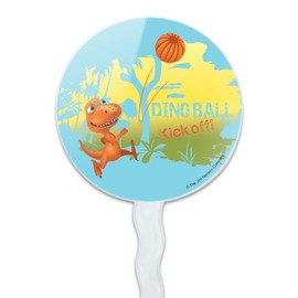 GRAPHICS & MORE Dino Ball Kickoff Dinosaur Train Cupcake Picks Toppers Decoration Set of 6