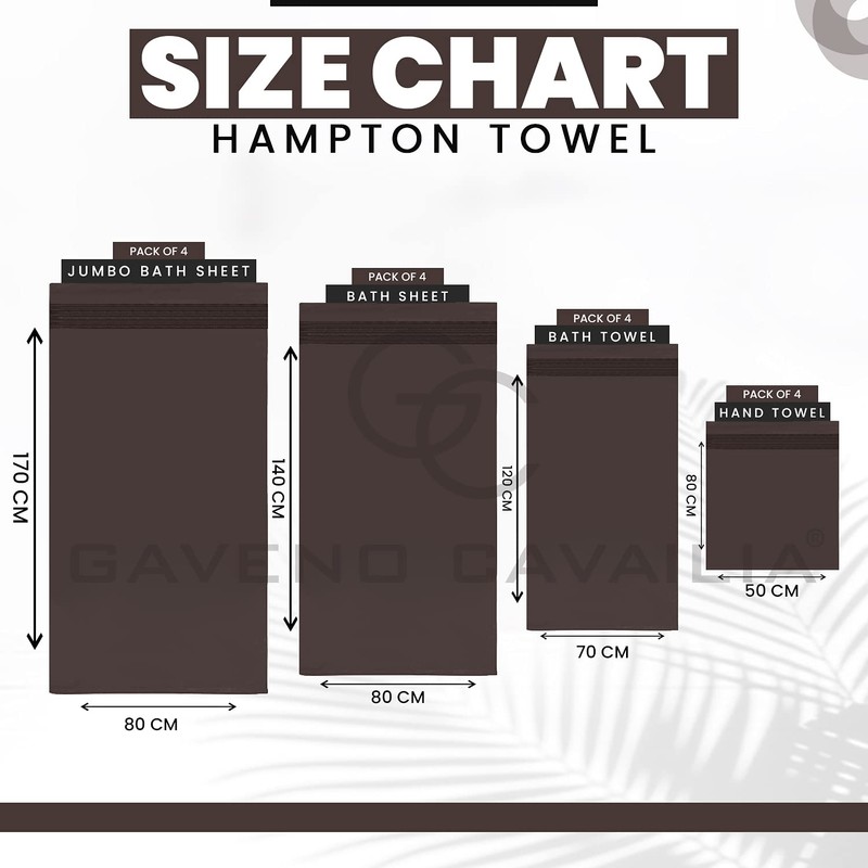 Gaveno Cavailia 100% Natural Cotton Thick Absorbent 450 GSM Hampton