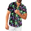 Neon Flamingo Shirt: Men's 80s Disco Button-Up Hawaiian Shirt
