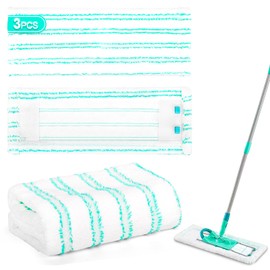 JiangLin 3 Pack Replacement Mop Covers with Catch for Leifheit Profi XL Micro Duo / Profi XL Cotton Plus All Floor Mops, 2 Fibre System, Efficient Microfibre Covers for All Floors