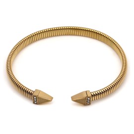 Dorriss Cable Wire Cuff Bracelets for Women Crystal Bangle Bracelet Stainless Steel Twisted Jewelry Vintage Gift, 6.5in, Stainless Steel, no gemstone