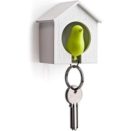 Yjemle Bird House Key Holder, Single Bird House Keychain Wall Hook Holders, Mini Bird Nest Keychain, Anti-Lost Key Holder Whistle Key Ring Holder for Home, Key Hooks Home Storage Hooks Key Hooks