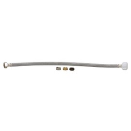 Fluidmaster B4T20U Toilet Connector With Size Adaptors, Braided Stainless Steel - 3/8 Compression, 7/16 Compression, 1/2 Compression, or 1/2 F.I.P. Thread x 7/8 Ballcock Thread, 20-Inch Length