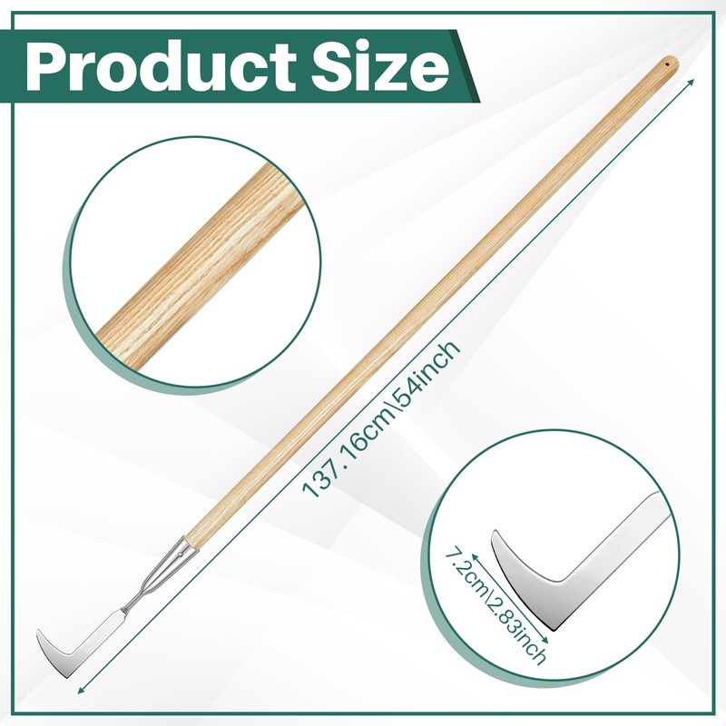 Lothee Garden Long Handle Crack Weeder 54 Inch Stainless Steel