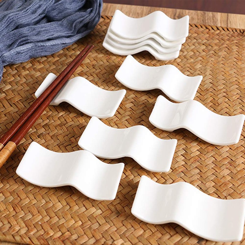 Ceramic Chopsticks Rest Rack Set of 6pcs,Chinese Style Dinner Spoon