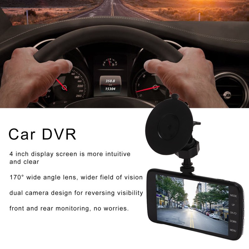 4 Inches 1080P 170 Degree Wide Angle Car DVR Front