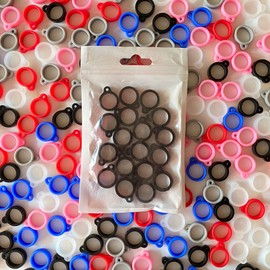 ZAOIIZ 18PCS Anti-Lost Silicone Rubber Rings Band Holder Multipurpose Adjustable Cases Necklace Lanyard Replacement Pendant Carrying Kit for Pens, Suitable for External Diameter 13-24mm (Black)