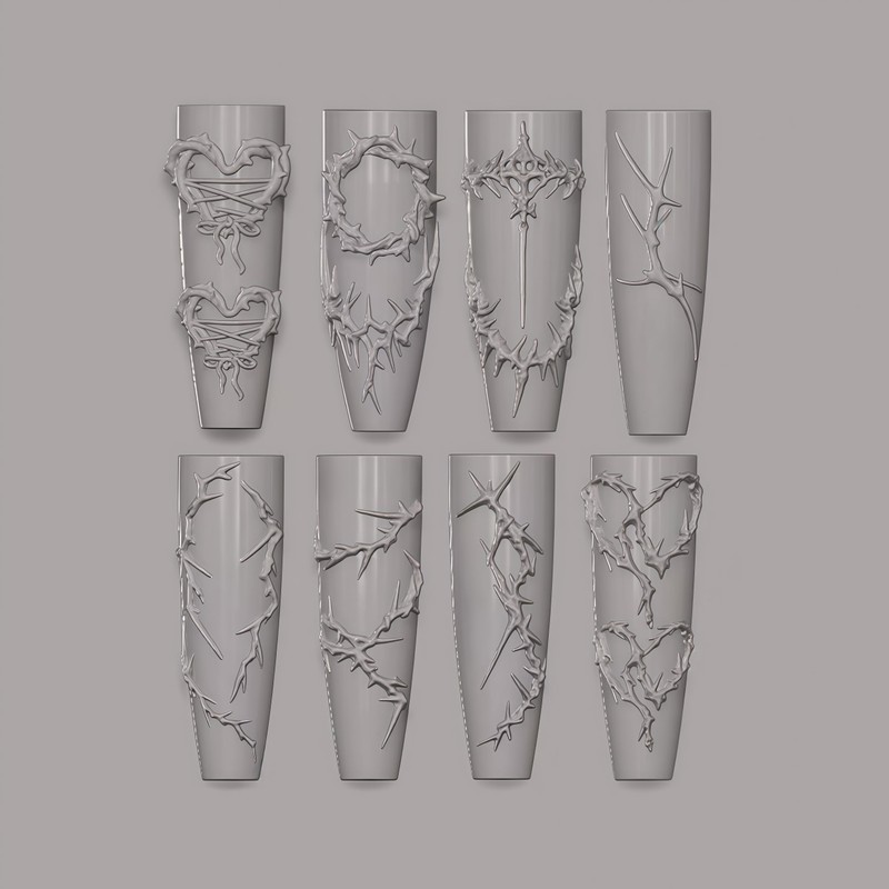 3D Nail Molds Thorns Design, Silicone Tool Art Y2k Decoration