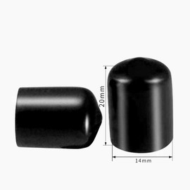 Pack of 100 Screw Thread Protection Caps Inner Diameter 14mm PVC Rubber Round Tube Bolt Cap Plastic End Cap Black Thread Protector
