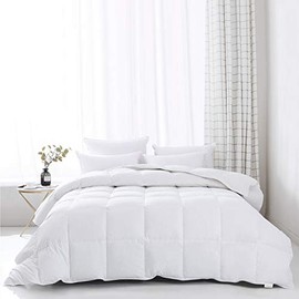 Everspread Refined All-Season Goose Down Comforter Duvet Insert, Queen Size - White, Luxury Goose Down & Feather Fill, 100% Cotton Shell, 700+ Fill Power, 60 oz Fill Weight, Corner Duvet Tabs