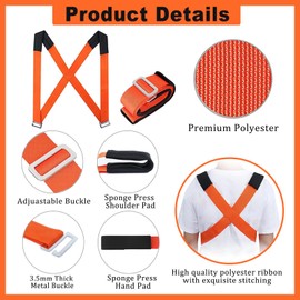 MLMTFI Moving Straps, 2-Person Lifting and Moving System Furniture Lifting Straps, Easily and Safely Move Appliances Mattresses Luggage Strap Heavy Objects up to 800lbs Shoulder Belt Moving Supplies