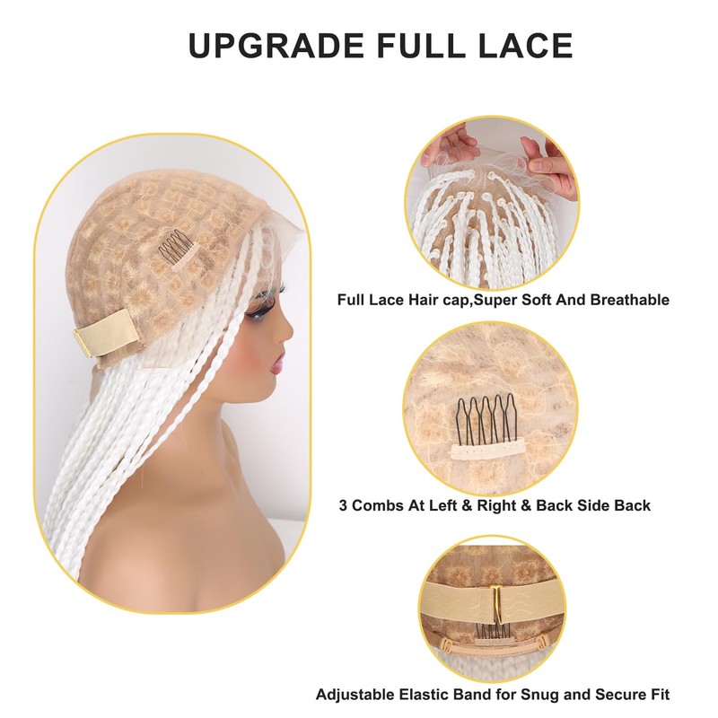 Orgwigs White Glow in the Dark Knotless Box Braided Wig