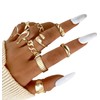 Florideco 10 PCS Chunky Gold Rings for Women Non Tarnish