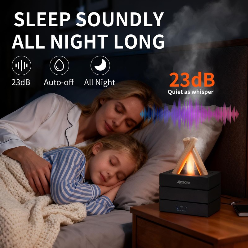 Aozale Campfire Flame Fire Diffuser, Bonfire Aromatherapy Essential Oil Diffuser,
