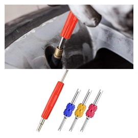 smilfuy 4PCS Car Air Conditioning Valve Core Kit, R134 R12 A/C HVAC Refrigeration Schrader Valve Stem Core Remover Tools, Dual Head Car Tire AC Line Repair Tools for HAVC R22 R32 R410A