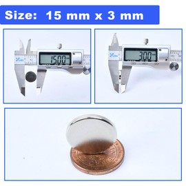 15x3mm Small Magnets for Crafts, 20Pcs Strong Fridge Magnets Neodymium Disc Magnet s, Muti-Use Rare Earth Magnet Crafts for Whiteboard, Refrigerator, DIY