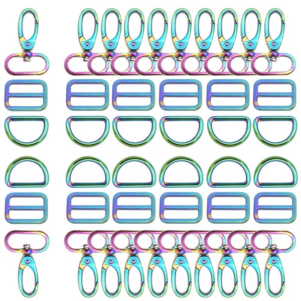 Rainbow Swivel Hook Claw Clasp - 25mm Slide Strap Buckle