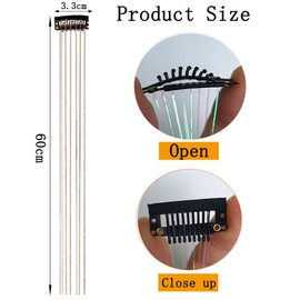 18 Stück Glitzer Hair Tinsel, Haarsträhnen Kit Glitzersträhnen, Haarextension Kit, Haarsträhnen zum Flechten Haar Lametta mit Klammer für Mädchen Frauen Kinder Cosplay Party Haare Festival Zubehör