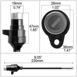 3 Wire Ignition Switch Key Replacement for 50cc 70cc 90cc 110cc 150cc 200cc 250cc ATV & Dirt Bike Electrical Scooters DIY