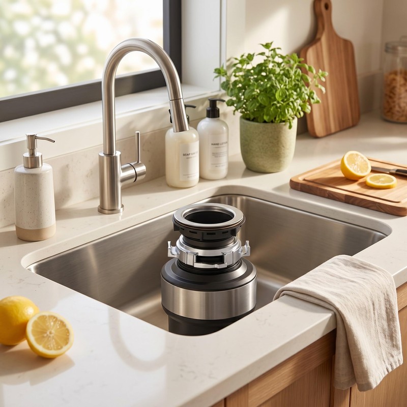 Stainless Steel Garbage Disposal Flange Kit, Sink Mount with Splash