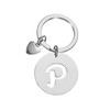 PATIKIL Initial Letter Keychain, Stainless Steel Disc Letter A-Z Charm