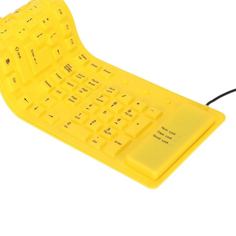 Foldable Silicone Keyboard 108 Keys Silicone Foldable USB Wired Waterproof