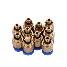 Eowpower 10Pcs PC4-M5 Pneumatic Air Straight Quick Fitting 4mm Thread M5 One Touch Hose Connector