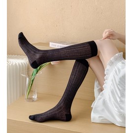 Arukora Mesh Knee High Socks, Women's 3-Pack Summer Breathable Cotton Blend Socks for Shoe Size 5-9 White/Gray/Black