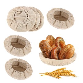 6Pcs Round Bread Proofing Basket Cloth Liners, Sourdough Banneton Proofing Baskets Cloth, Natural Rattan Baking Dough Sourdough Banneton Proofing Basket Cloth Liner (Only Cloth Liner) (10inch)