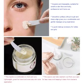 TIKA 100-Piece Mini Disposable Cosmetic Spatulas - Plastic Scoop Dispenser for Makeup