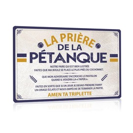 ZDFDC Set di 2 pezzi, misura A4 – Targa in metallo vintage Petanque accessorio per decorazione, motivo: bocce con citazione francese, motivo "Piazza della bocce", per sport da parete Deco