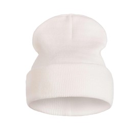 SERIMANEA Men's Knitted Acrylic Beanie Hat for Men Warm, Soft and Comfortable Headwear for Cold Days in Autumn and Winter - One Size Fits All, Ekru