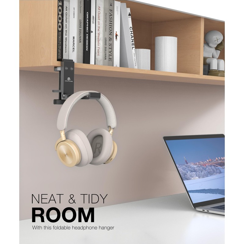 APPHOME New Foldable Headphone Stand Hanger Holder Aluminum Headset Soundbar