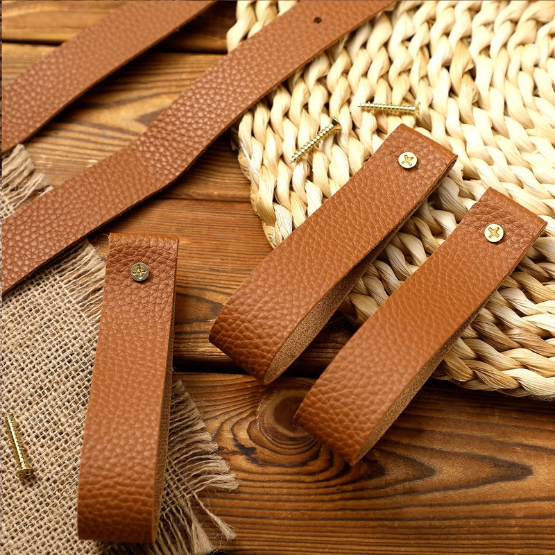 8 Pieces Artificial Leather Wall Hooks 1 x 4.7 Inches