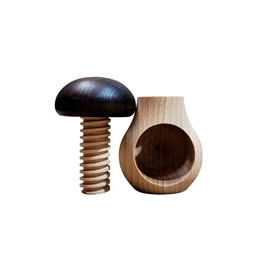 Wooden World Nutcracker made from natural beech wood - VERY SOLID - brown mushroom